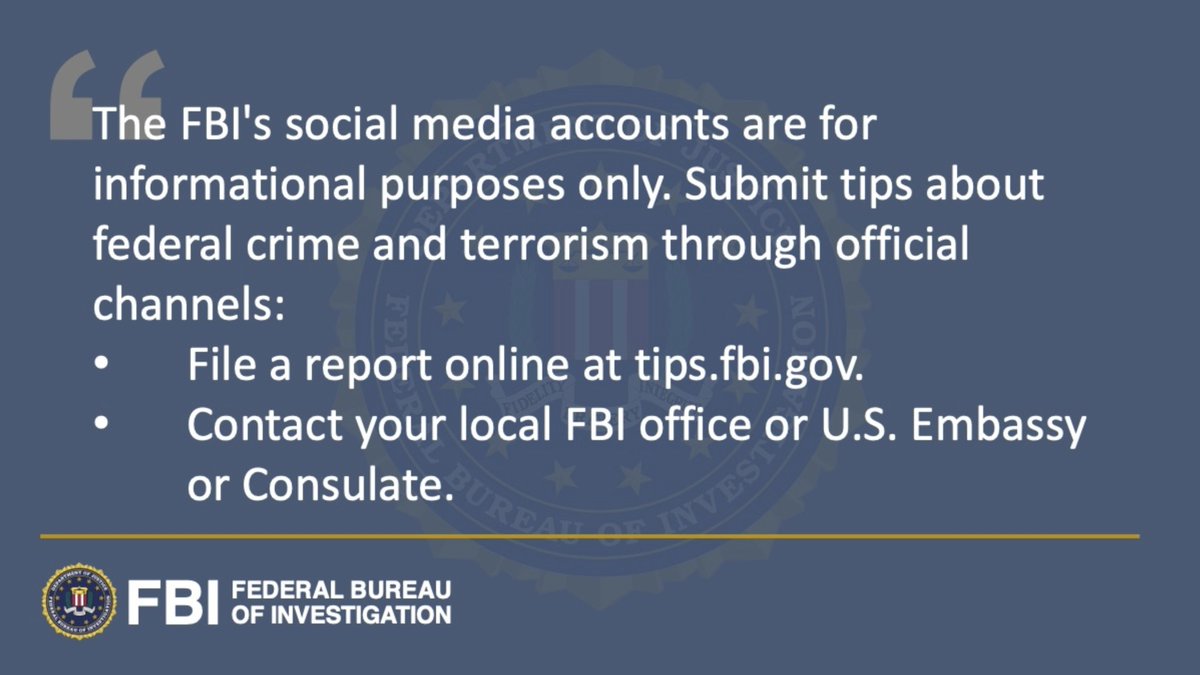 FBIPortland's tweet image. Your tips make a difference, but please submit them through official channels and not our Twitter account.