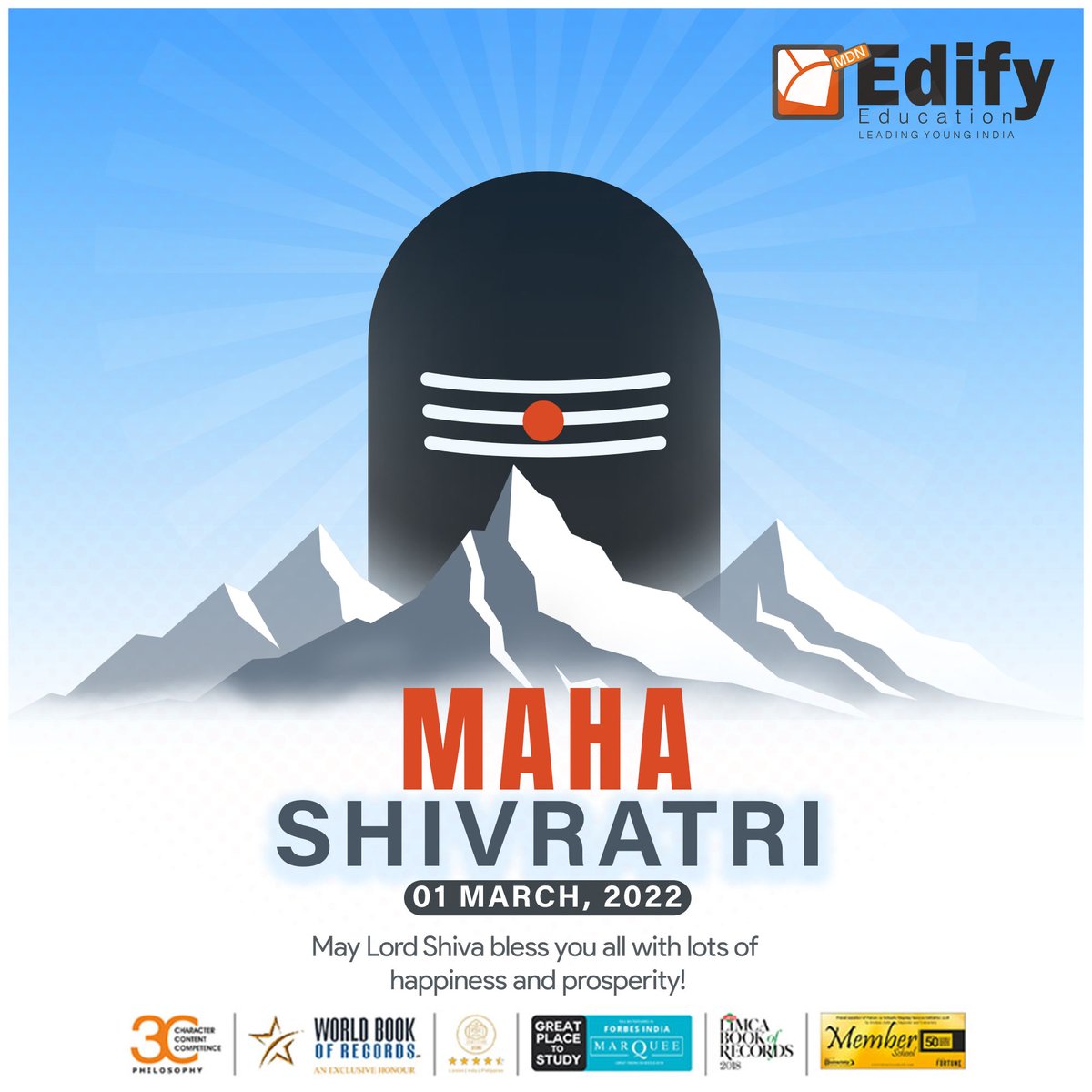 mdnedify's tweet image. May Lord Shiva bless you all with lots of happiness and prosperity!
#MahaShivratri #Shivratri #shiva #edifyeducation #edifyschool