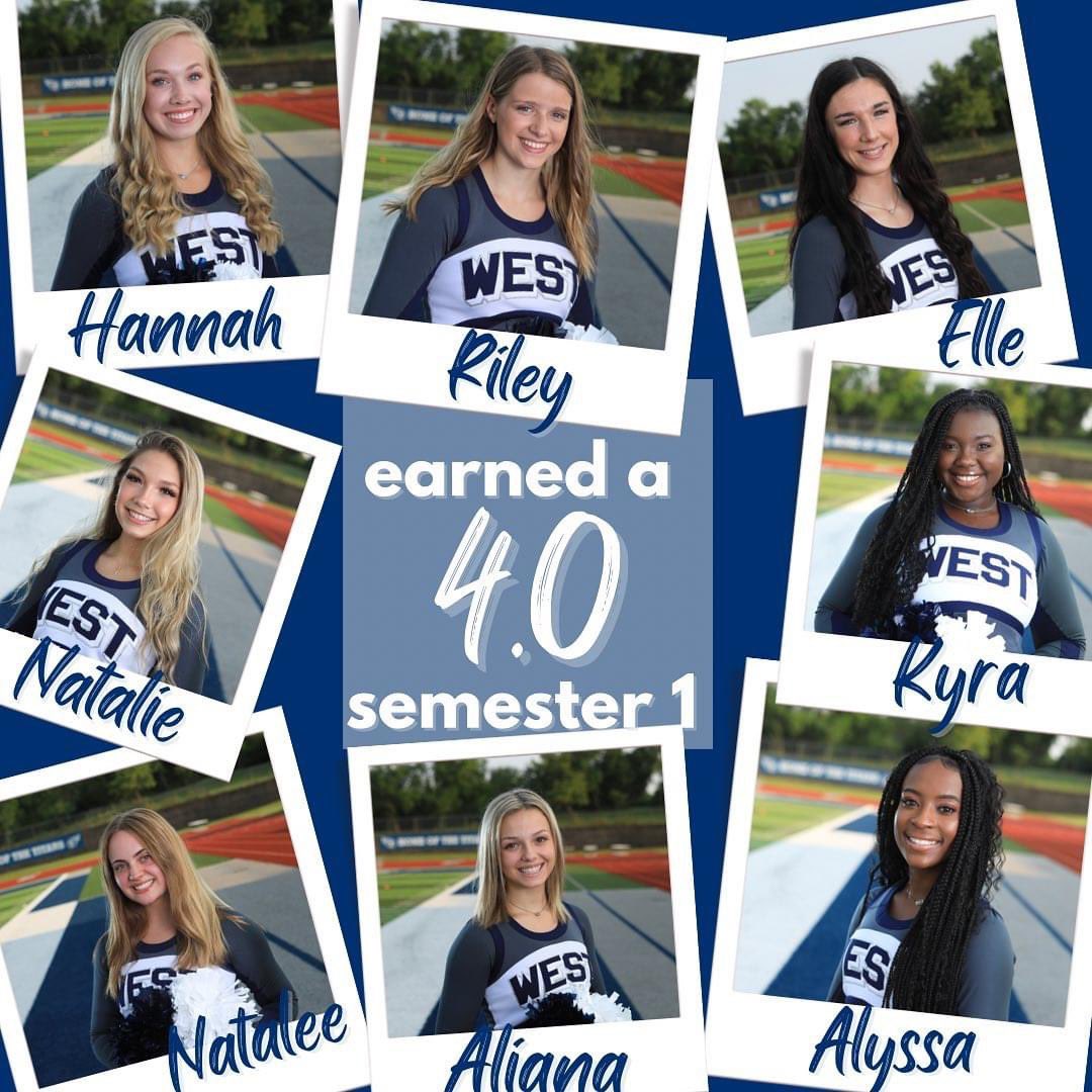 LSWestCheer's tweet image. We are SO p r o u d of our athletes earning a 4.0 GPA for first semester. 🤩 15, yes, 15 girls in our program achieved this accomplishment! Congratulations to you all! Your hard work does not go unnoticed! ✨💙🤍✨@lswhstitans