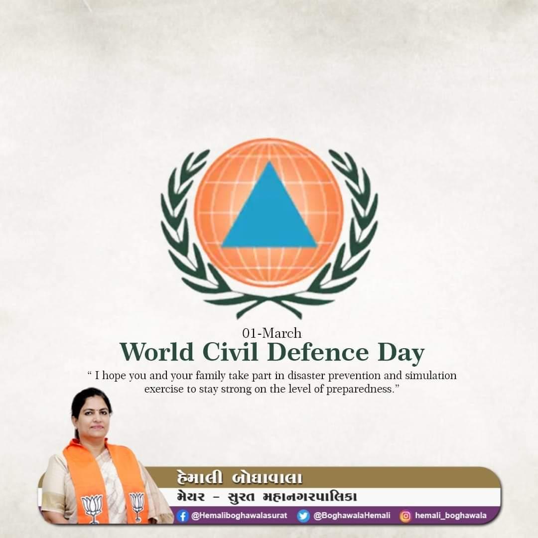 BoghawalaHemali's tweet photo. Today, we all need the shied of safety measures and self protection skills to move safely towards our life. So, I wish you a knowledgeable World Civil Defence Day.
#civilday #civildefenceday https://t.co/dnXSAFkbis