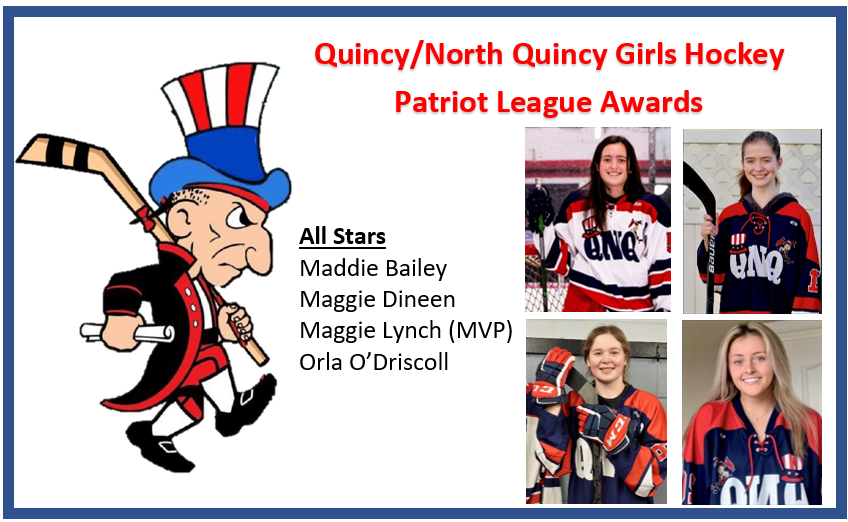 QNQ Girls High School Hockey (@qnq_hockey) on Twitter photo Congratulations to our Patriot League All-Stars!!
<a href="/QHSAthletics/">Quincy HS Athletics</a> <a href="/NQRaiders/">North Quincy Athletics</a> <a href="/ledgerhssports/">Ledger School Sports</a> <a href="/BostonHeraldHS/">Danny Ventura</a> <a href="/BGlobeSports/">Boston Globe Sports</a> <a href="/HNIBonline/">Hockey Night</a> <a href="/In_The_Slot/">Jim Clark</a> <a href="/MassHSHockey/">MassHSHockey</a> Congratulations to our Patriot League All-Stars!!
<a href="/QHSAthletics/">Quincy HS Athletics</a> <a href="/NQRaiders/">North Quincy Athletics</a> <a href="/ledgerhssports/">Ledger School Sports</a> <a href="/BostonHeraldHS/">Danny Ventura</a> <a href="/BGlobeSports/">Boston Globe Sports</a> <a href="/HNIBonline/">Hockey Night</a> <a href="/In_The_Slot/">Jim Clark</a> <a href="/MassHSHockey/">MassHSHockey</a>