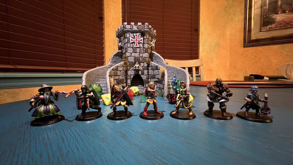 This is a dice tower I created with the help of one of my friends. I also painted all of my Rick and Morty vs. D&D figures. Now I’m going to expand the cast for each class. #RickandMorty #dungeonsanddragons #DnD #dnd5e #DungeonMaster #RickAndMortyVSDnD