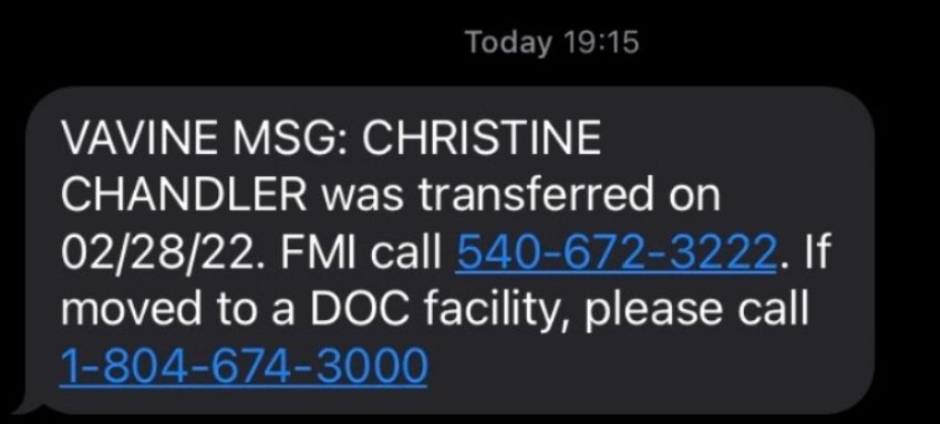 Chris-Chan fue trasladado de prisión. Aún no se tiene información concreta.