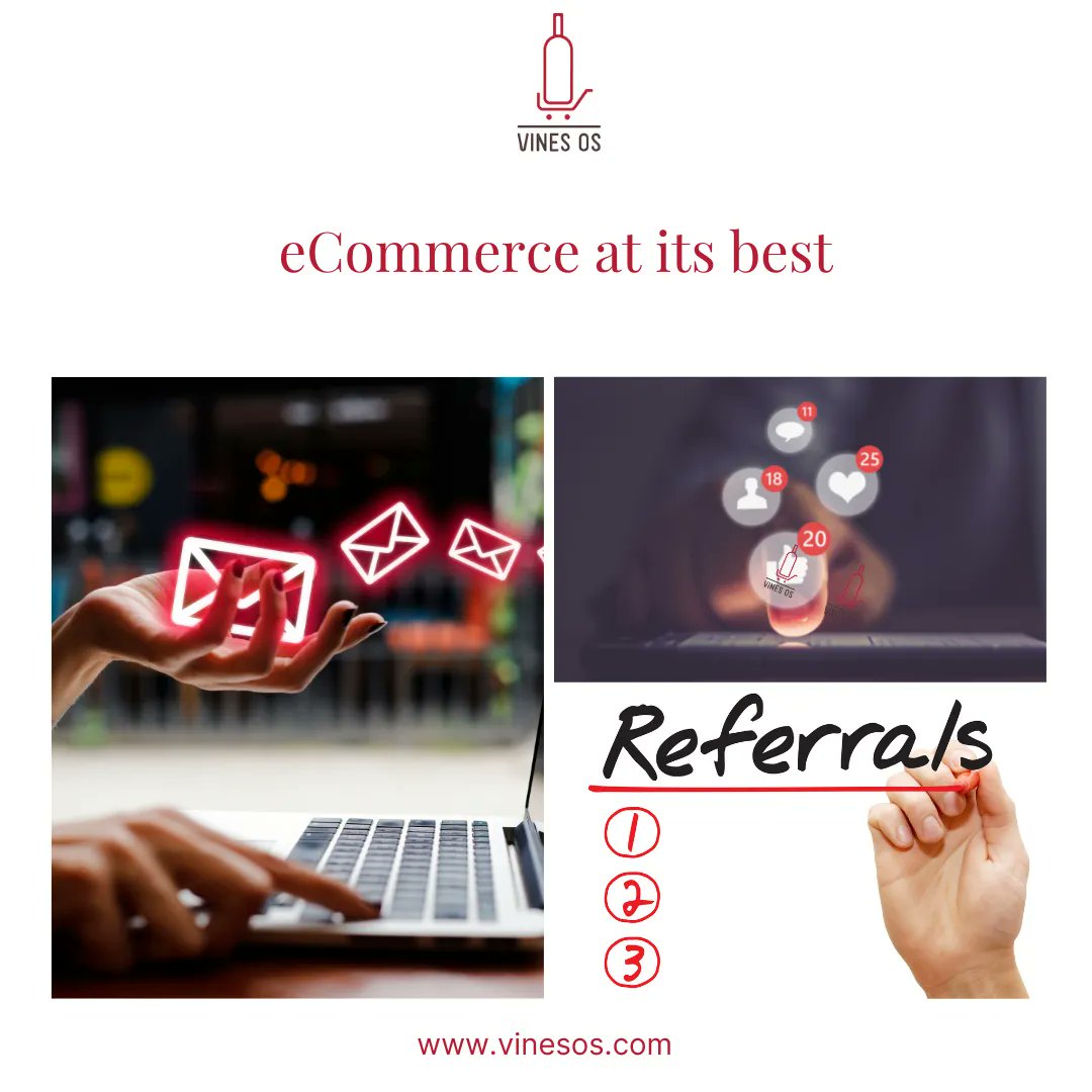 How to grow your online sales: 
1. Use email marketing to grow your email database. 
2. Add keywords to your website to lead customers to your web store.
3. Use Social Media to share new products &amp; events, incl.links
4. Reward referrals. 
VinesOS.com #eCommerce #DtC