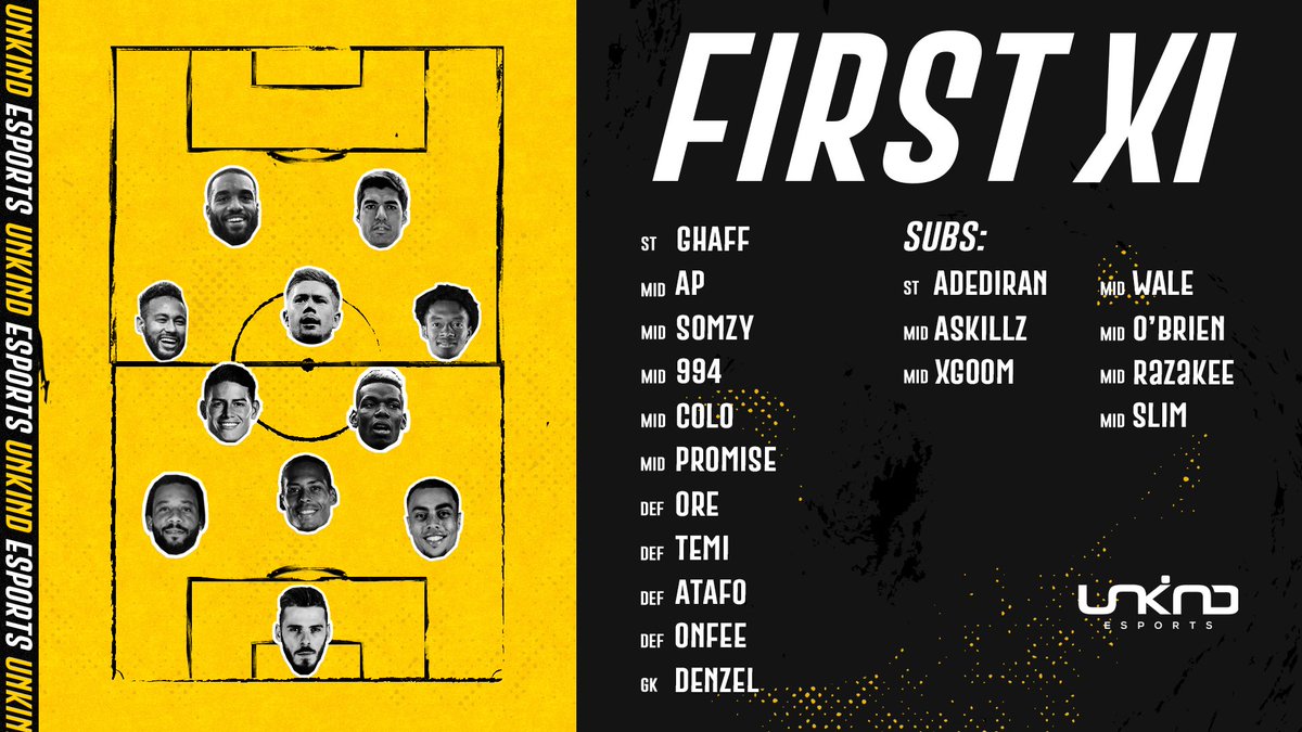 unkind.FIFA are coming in tonight with W from last week. Tonight we play some tough opponents. Let's go boys!! 🔥🔥

⚽️10:00et vs Fatal Xi
⚽️10:30et vs Prolific

📸 twitch.tv/somzyy14

#UptheUnkind