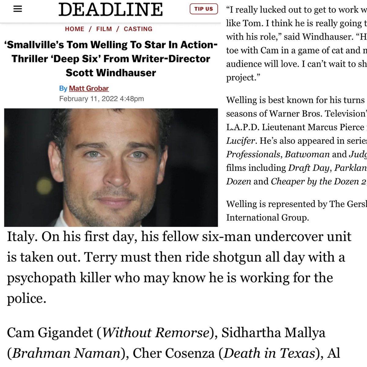 My Next Film I’m starring in with <a href="/tomwelling/">wellington batista</a> 
Ready to kill this role as an undercover CIA agent