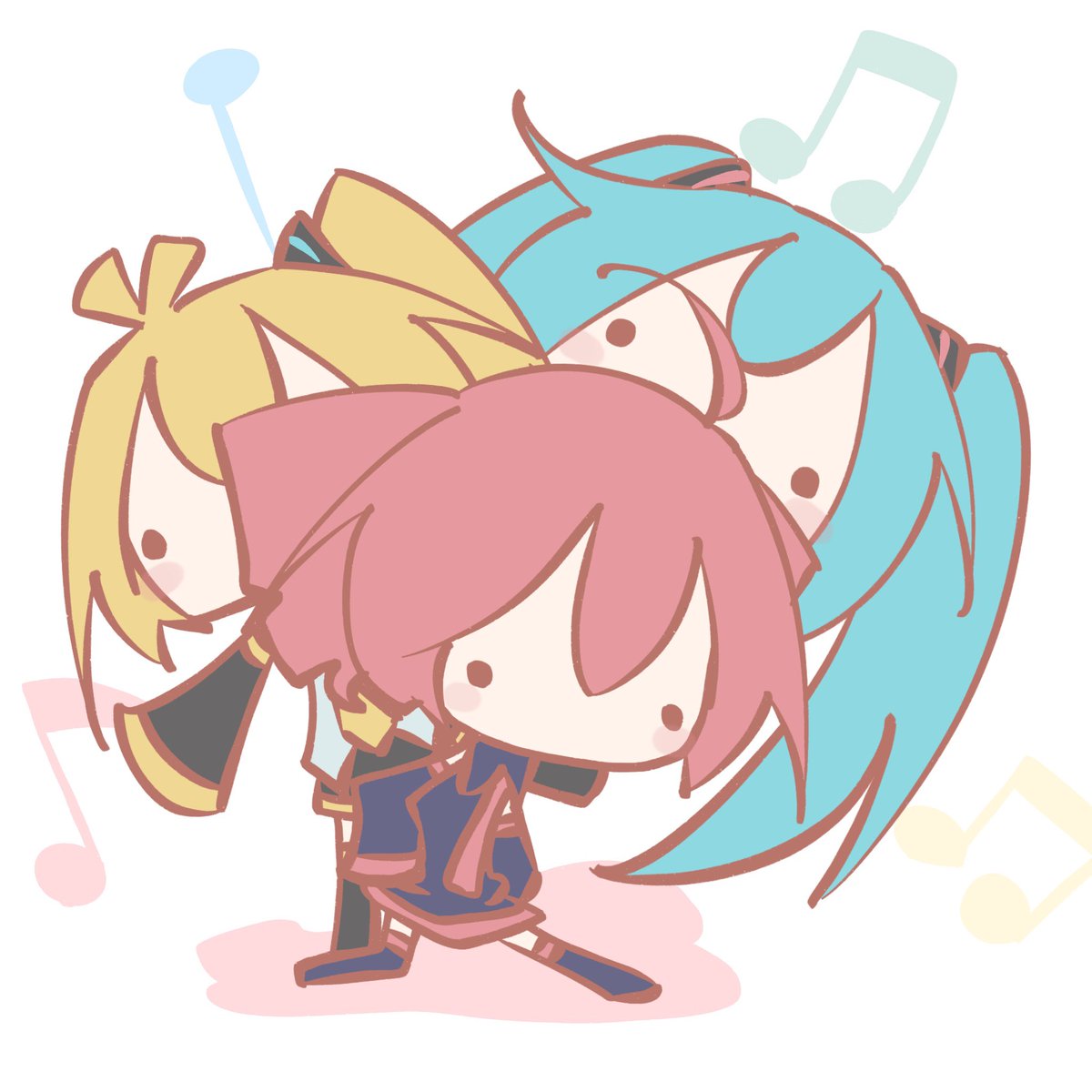 初音ミク ,重音テト 「#今月描いた絵を晒そう ミクミク 」|Torteのイラスト