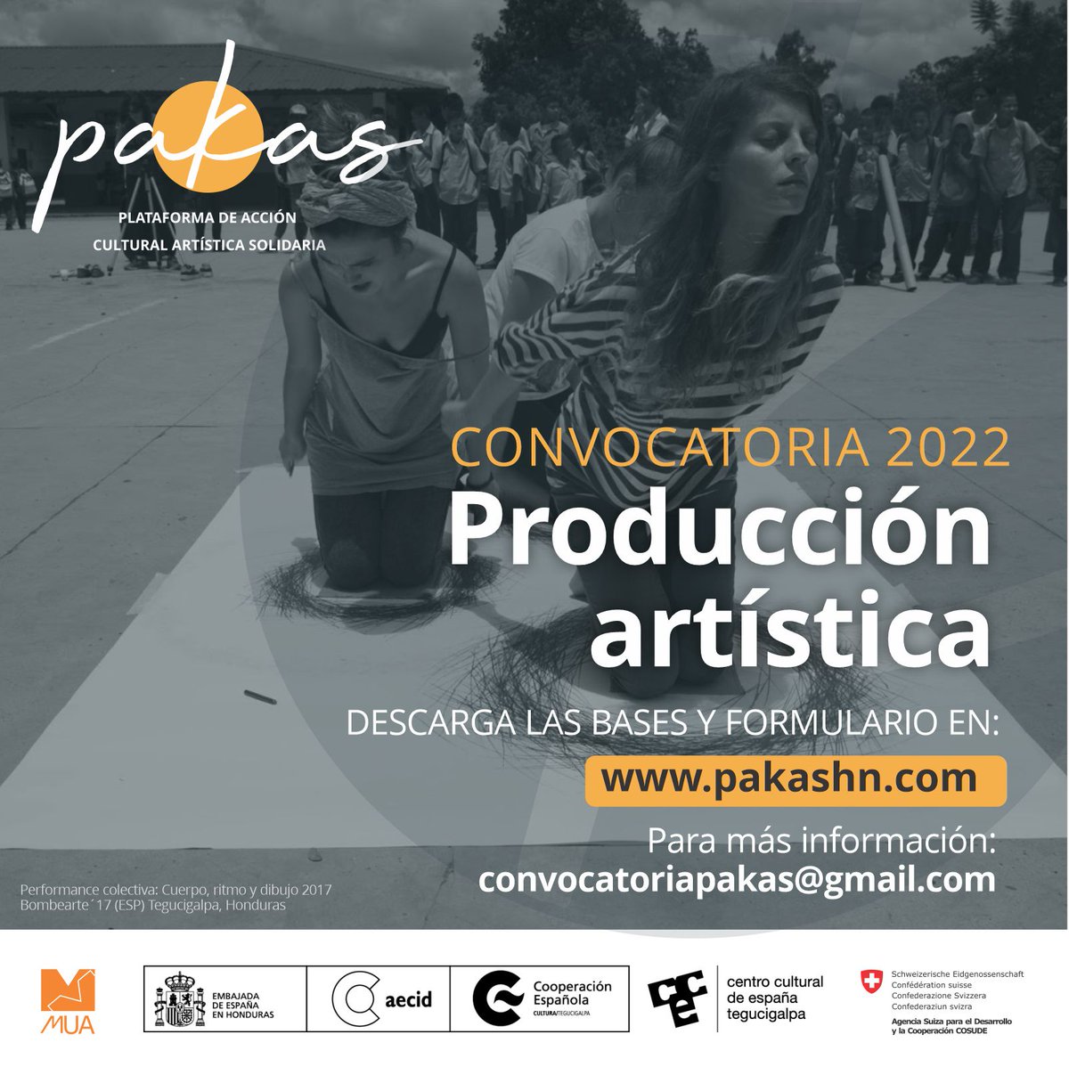 pakashonduras's tweet photo. 🚨 ¡Nueva convocatoria #PAKAS2022! 🚨

@muahn, COSUDE y el CCET, invitan a las creadoras a participar en la Convocatoria PAKAS – Producción artística para mujeres artistas: Arte acción o performance para espacios públicos, hasta el 30 de marzo del 2022: https://t.co/uckwCte2fV. https://t.co/V7fkl8lAla