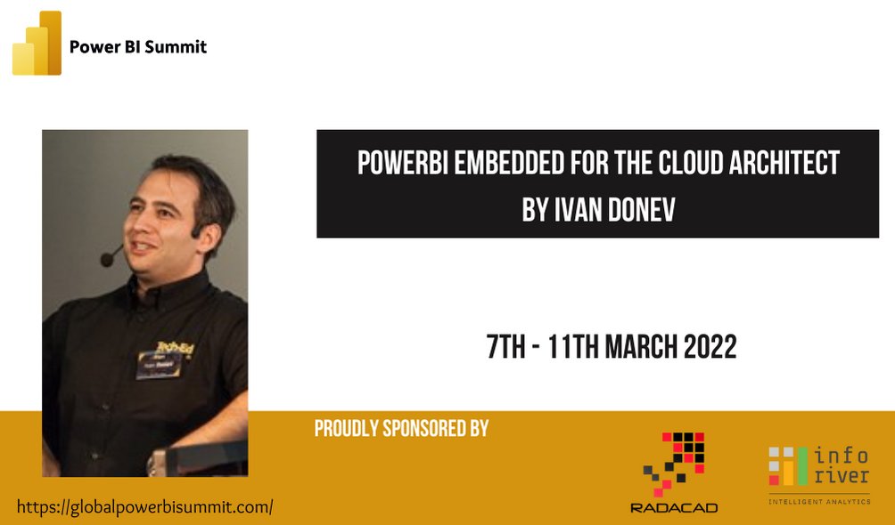 📣 Power BI Summit 2022! Is coming up fast and starts 7th March!!
<a href="/ikdonev/">Ivan Donev (MVP)</a> 
Grab your ticket today! Don't miss session by Ivan Donev!
globalpowerbisummit.com
#RADACAD #Inforiver #PowerBISummit #PowerBI