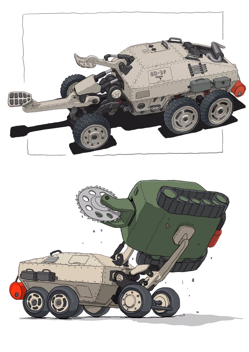 「#メカ #イラスト #illustration 
格闘戦闘車両シリーズ 」|がとりんぐ三等兵のイラスト