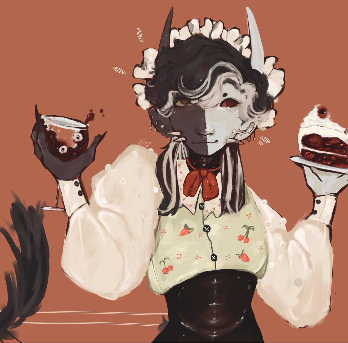 douxmeii's tweet image. hi I’m Mei I do horror art stuff and I’m trying for 2k ;0