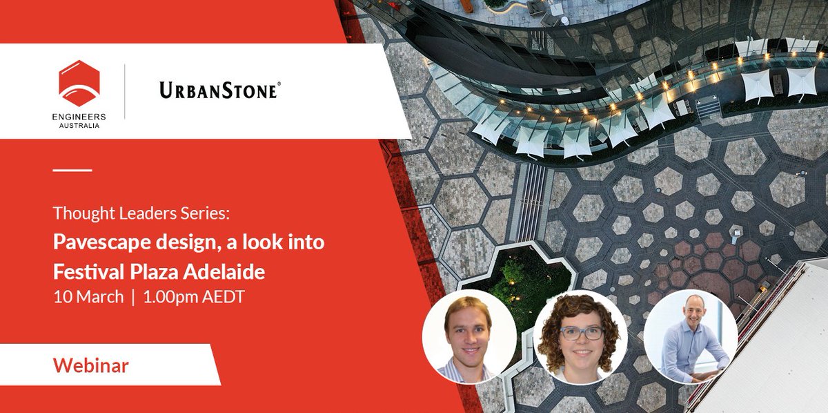 Our very own Senior Project Manager Ben Tolley will be presenting at the upcoming <a href="/EngAustralia/">Engineers Australia</a> Thought Leaders Series webinar, discussing all things Adelaide Festival Plaza pavescape. #DrivenByChallenge #BuiltWithPride 
engineersaustralia.org.au/event/2022/02/…