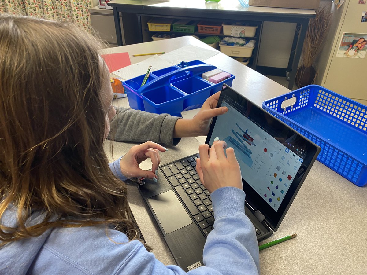 MrsK_STEAMLab's tweet photo. Our @EES_Mustangs 3D Printing Club working hard today on their #rubegoldberg machines for C3 @GCSCSTEM today in the #EESSTEAMLab https://t.co/98fifx1Hli