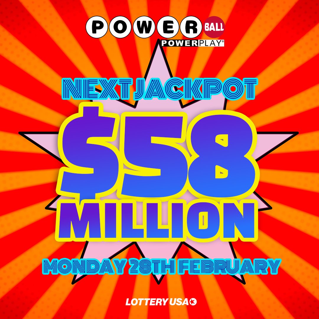 Powerball will be drawn in just a few hours, with an estimated $58 million jackpot! Do you have your tickets ready?

Visit Lottery USA after the draw to check the numbers: https://t.co/Z4BLZFP1U8

#Powerball #jackpot #lottery #lotteryusa https://t.co/7AFW5PixDx