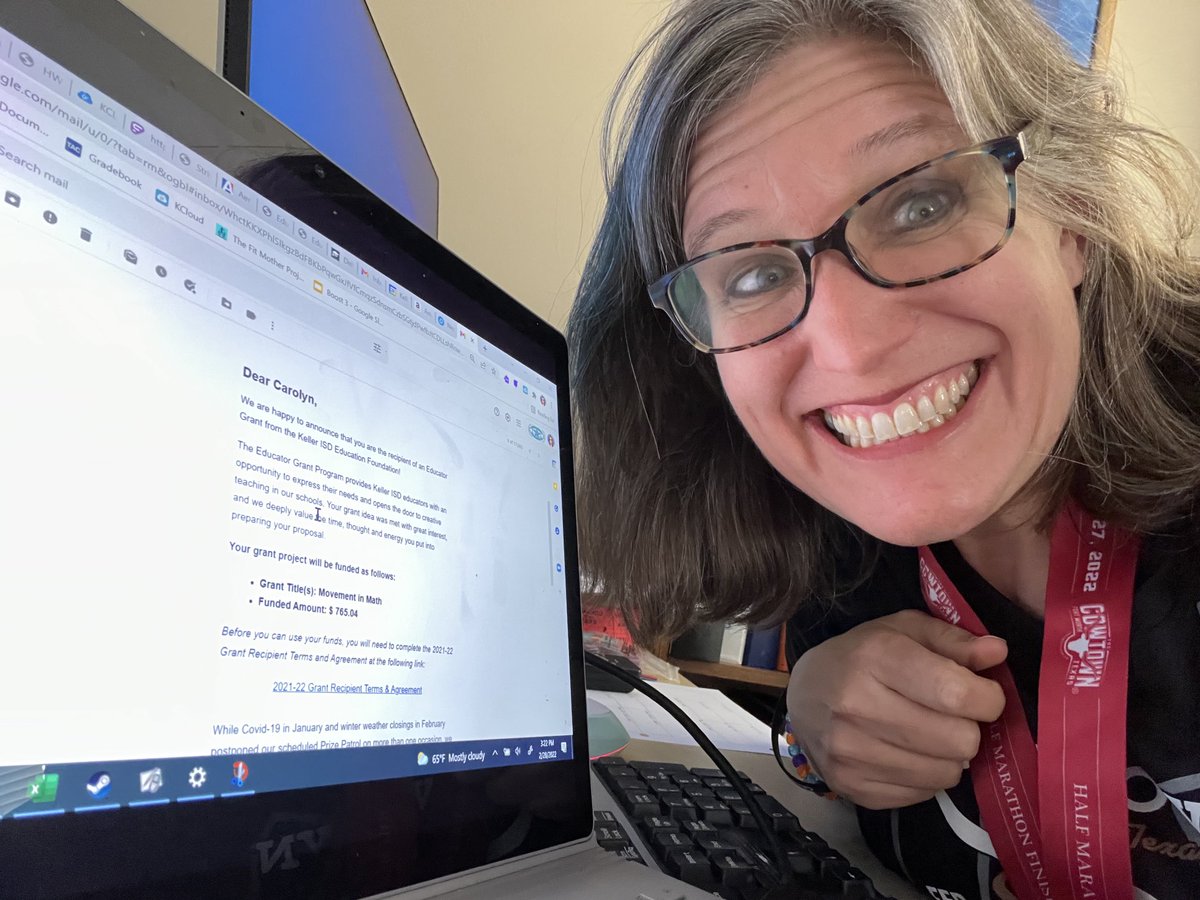 The prize patrol came via email, and I am so excited!  Thanks to ⁦<a href="/KISDFoundation/">KISD Ed Foundation</a>⁩ for funding my grant for Movement in Math.  ⁦<a href="/TSMSKeller/">Trinity Springs MS</a>⁩