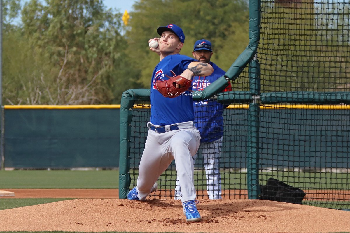 biest22's tweet photo. Watched #Cubs @mbain_38 throwing live BP today and he was hitting 97 consistently! From undrafted free agent to hard throwing #CubsProspect - love seeing the progress Max! #ST2022 https://t.co/SxZmyGOwiF