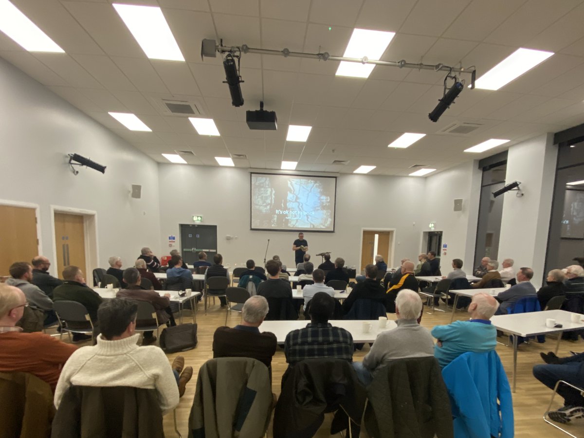 ForgingMen's tweet photo. An excellent talk from @PatrickReganKH of @KintsugiHope at The Chantry Centre in #Billericay this evening. Building Resilience to cope with life's ups & downs. Good to see so many guys out to address this vital topic. Thanks to all the team for making it happen. #ForgingMen https://t.co/QpRILAFfvR