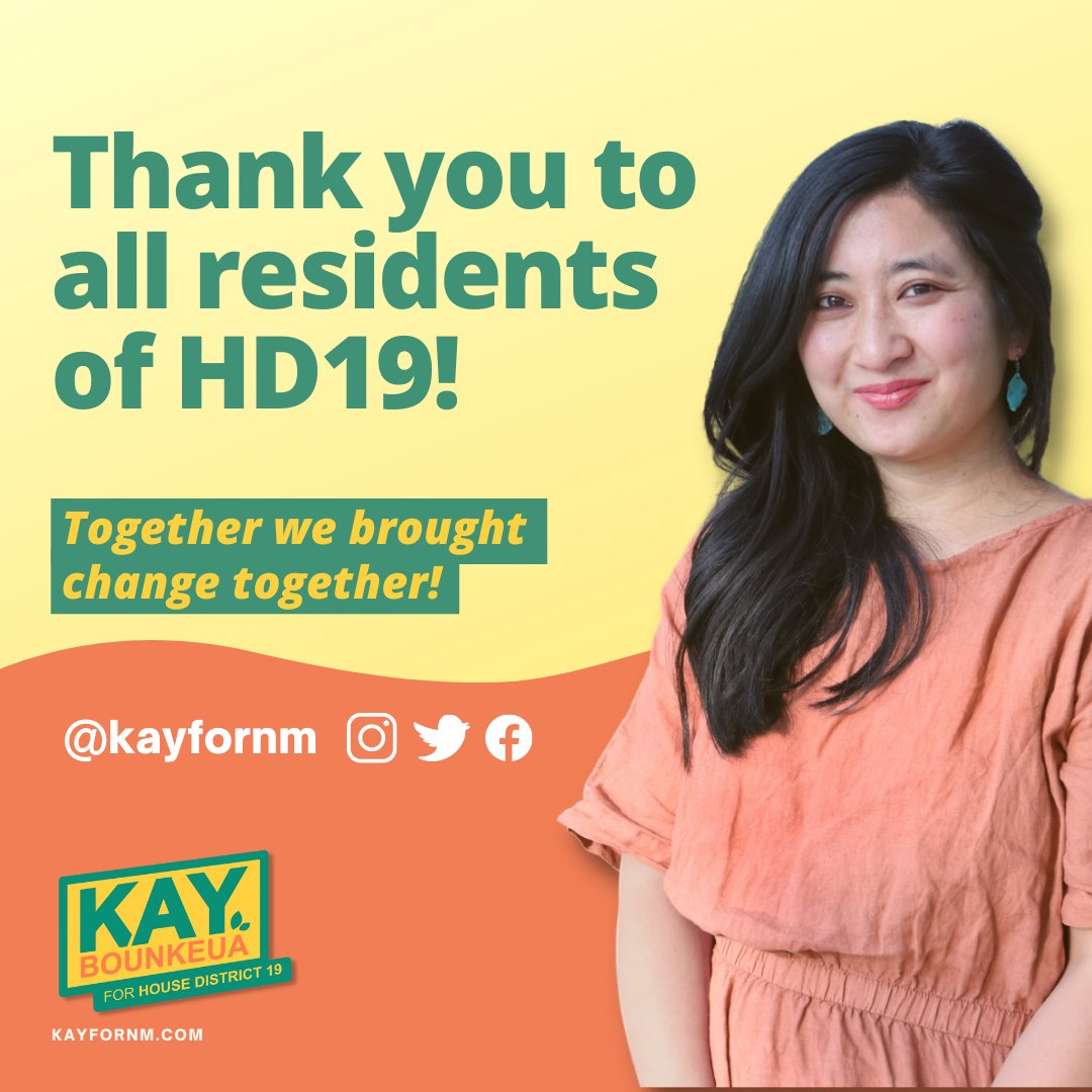 KayForNM's tweet image. As you all might've read by now, yes, I will not be running for HD19 this year. So today I want to thank each and every resident of my district. It has been a huge privilege &amp;amp; honor to serve in #nmleg to bring forward the needs of hardworking New Mexican families! #KayForNM #HD19
