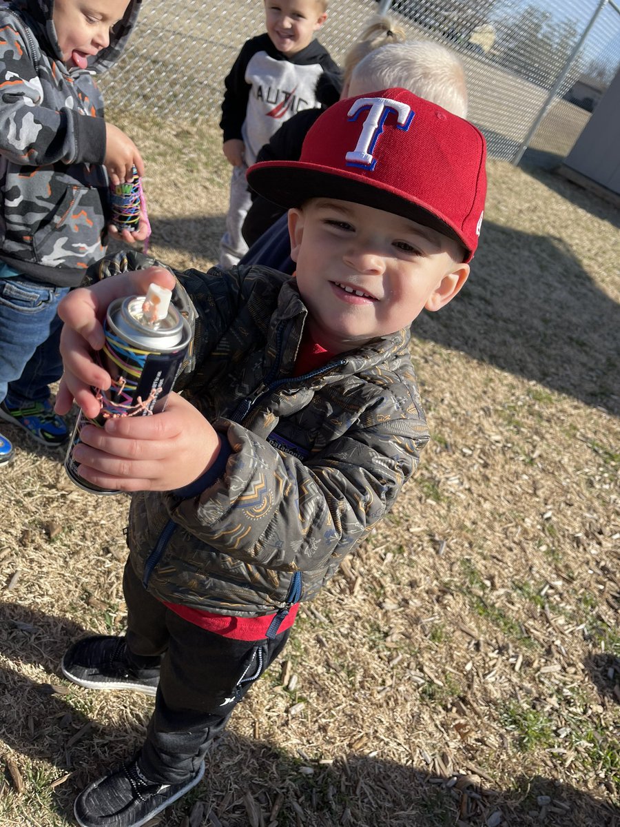 Silly string fun! These kiddos got to silly string their teachers for raising over $50 for the American Heart Association’s Kid’s Heart Challenge! ♥️ #GISDlilbucs