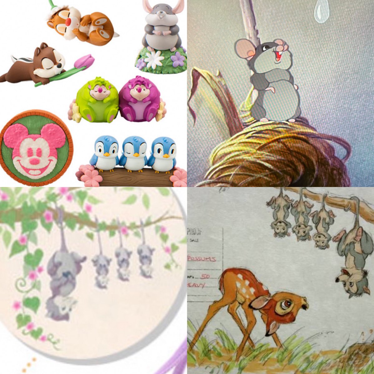 𝑟𝑎𝑏𝑖 今回の春グッズのオポッサムとネズミちゃんはバンビに出てくる子だと思う 2枚目最後の写真は空中ブランコをしているオポッサムみたいなサンボネッツたち T Co C4wj4vqind Twitter