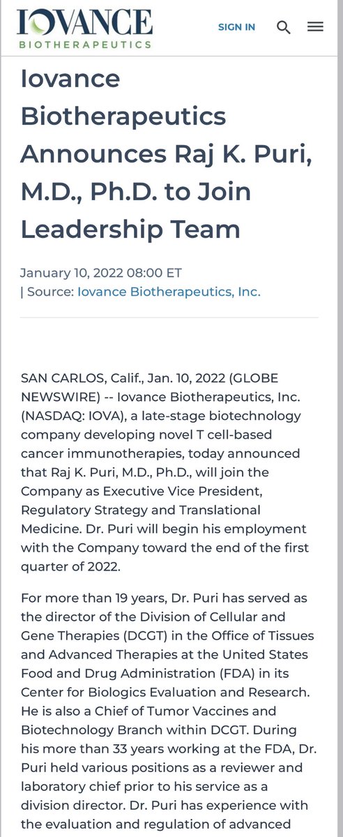 Bernard A Fox (@bernardafox) on Twitter photo đź’ĄToday, After more than 3 decades service Raj K. Puri, MD, PhD, retired/As Dir Division of Cellular & Gene Therapies (DCGT) in OTAT, #CBER, <a href="/US_FDA/">U.S. FDA</a> He played a role in approval of numerous #cell & #GeneTherapies that improved outcomes for patients <a href="/IovanceBio/">Iovance Biotherapeutics</a> <a href="/sitcancer/">Society for Immunotherapy of Cancer</a> THXS! đź’ĄToday, After more than 3 decades service Raj K. Puri, MD, PhD, retired/As Dir Division of Cellular & Gene Therapies (DCGT) in OTAT, #CBER, <a href="/US_FDA/">U.S. FDA</a> He played a role in approval of numerous #cell & #GeneTherapies that improved outcomes for patients <a href="/IovanceBio/">Iovance Biotherapeutics</a> <a href="/sitcancer/">Society for Immunotherapy of Cancer</a> THXS!