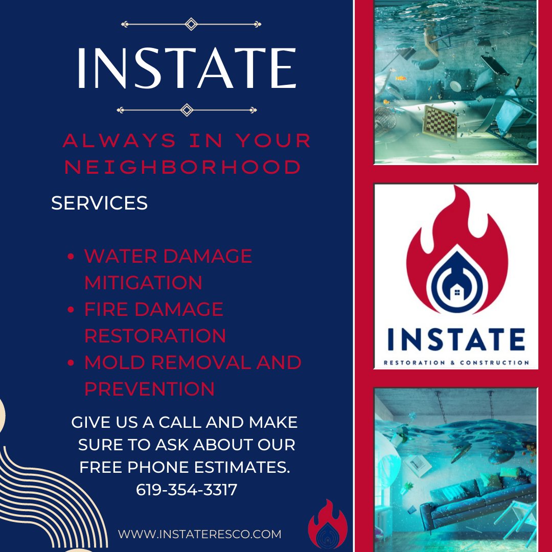 Happy Monday!!! Don't forget to call  Instate Restoration for all your water damage needs 💧