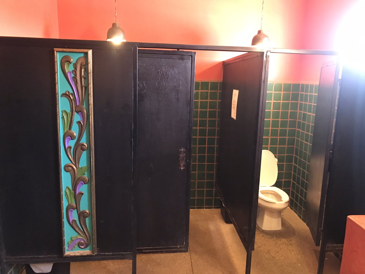 Men’s bathroom at the hotel that some song is written about. +4 for inspiring a Gr8 song. +2 for the urinal dividers. +1 for the cleanly stalls. +1 for the art outside the bathrooms. Overall 4.5/5.