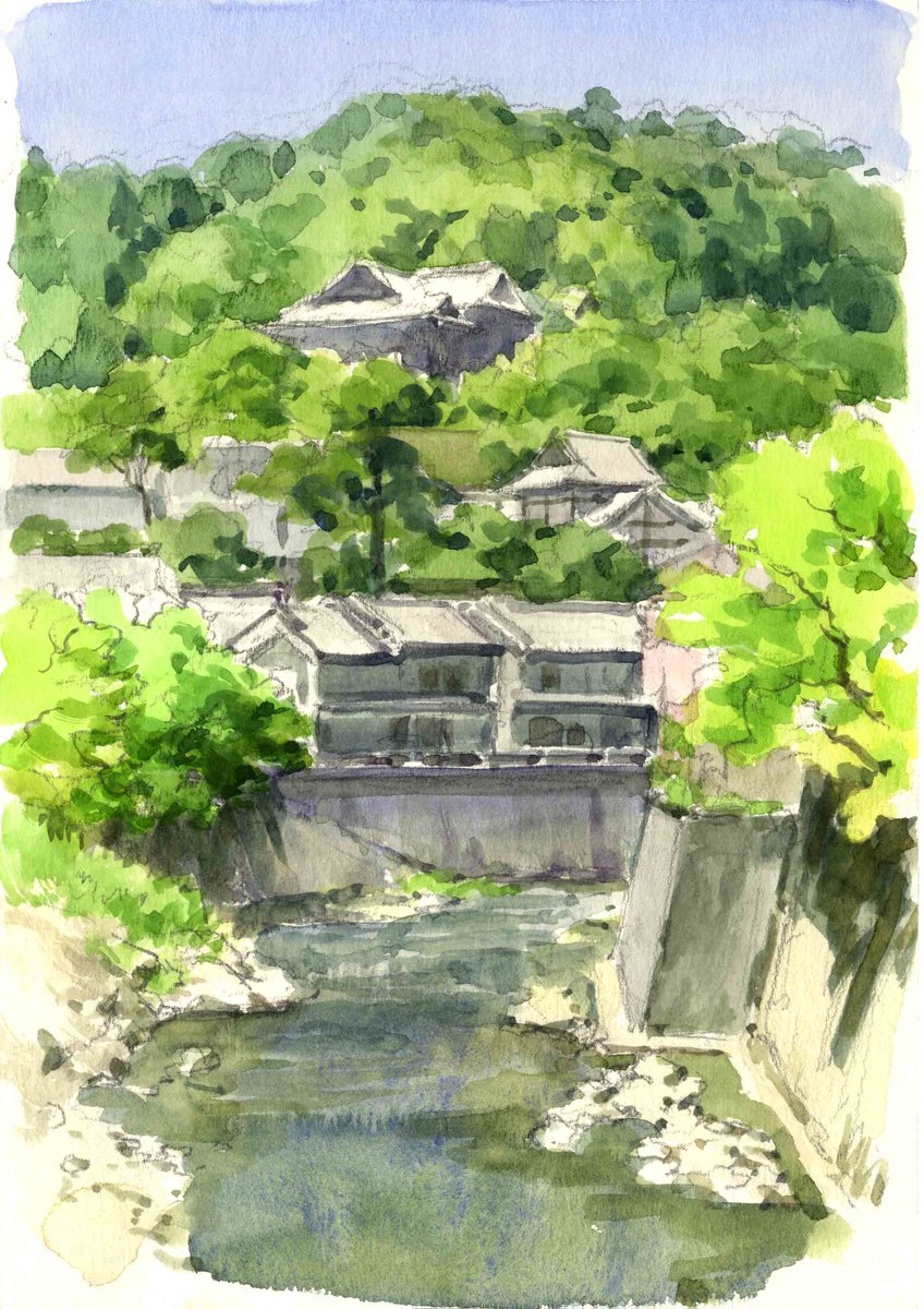 「長谷寺を望む
#スケッチ 」|増山修/インスパイアード MASUYAMA Osamu /INSPIRED Inc.のイラスト