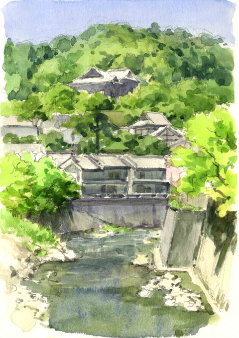 長谷寺を望む
#スケッチ 