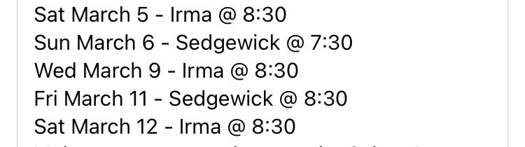 IrmaSrAces's tweet photo. There ya have it folks! Round 2 is set and we will be going head to head against @SedgewickSabres! If our regular season series means anything it’s that this match up will be one for the books!!! https://t.co/YLnLanLme9