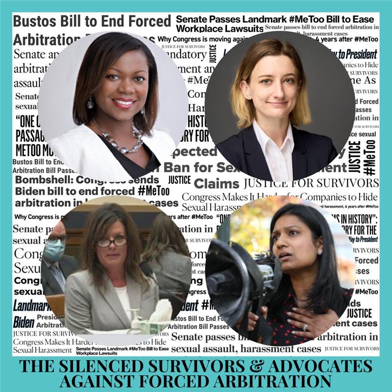 Andowah Newton, Lora Henry, Tatiana Spottiswoode and Tanuja Gupta — these four incredible women are my guests for tomorrow’s State of the Union.

They are silenced survivors and advocates against forced arbitration and are strong enough to share their stories to create change.