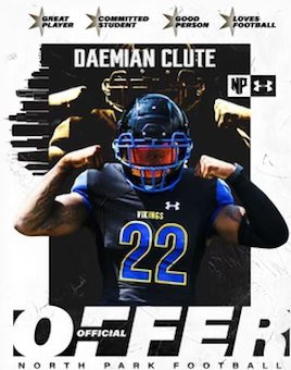 Blessed to receive an official offer from <a href="/NPUFootball/">North Park Football</a> <a href="/AlonsoRavensFB/">Alonso High School Football</a> <a href="/CoachForen/">Adam Foren</a> <a href="/CoachRook/">Kyle Rooker</a>