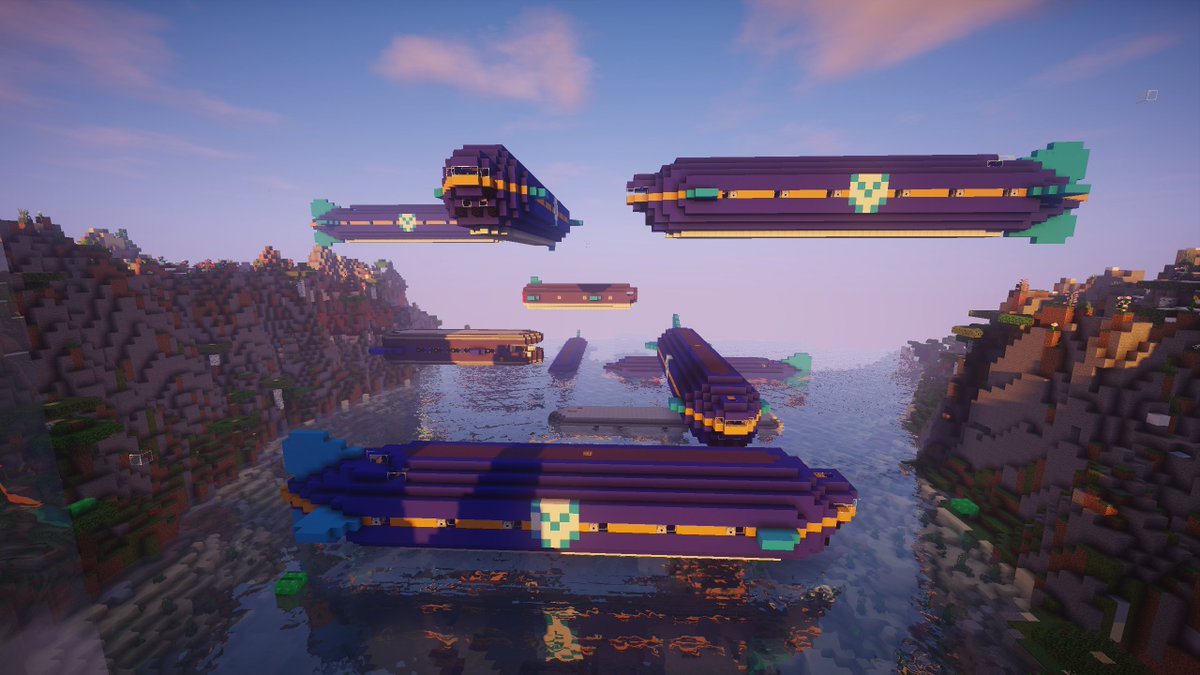 Ethansito2's tweet photo. One of my players has an airship addiction. If you would like an airship like this that can fly and fight, you can buy one at spawn thanks to the recent Ship in a Box Update. Buy the box from the shipwright at spawn, and place it in an open area to spawn in your ship! #Minecraft https://t.co/6lvQ5oK3pn