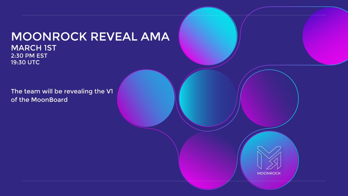 moonrockcoin's tweet photo. MoonRock is proud to announce that in tomorrow's AMA (2.30 PM EST - 7.30 PM UTC), The team will reveal the V1 of the MOONBOARD!!

The $ROCK ecosystem keeps getting better. We are changing #DeFi #Defi3 #Crypto 

#BSC #1000xgem #moonrockarmy https://t.co/XC9Pw0mCXQ