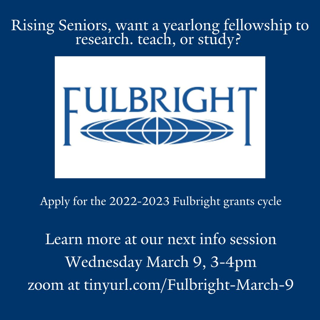 YaleFellowships's tweet photo. The Fulbright grants 2022-2023 cycle is about to start. Learn how to best prepare for this opportunity at our next info session, March 9 3-4pm on zoom. Register at https://t.co/yCJ5y02Gvc. https://t.co/wKfXXFE9PX