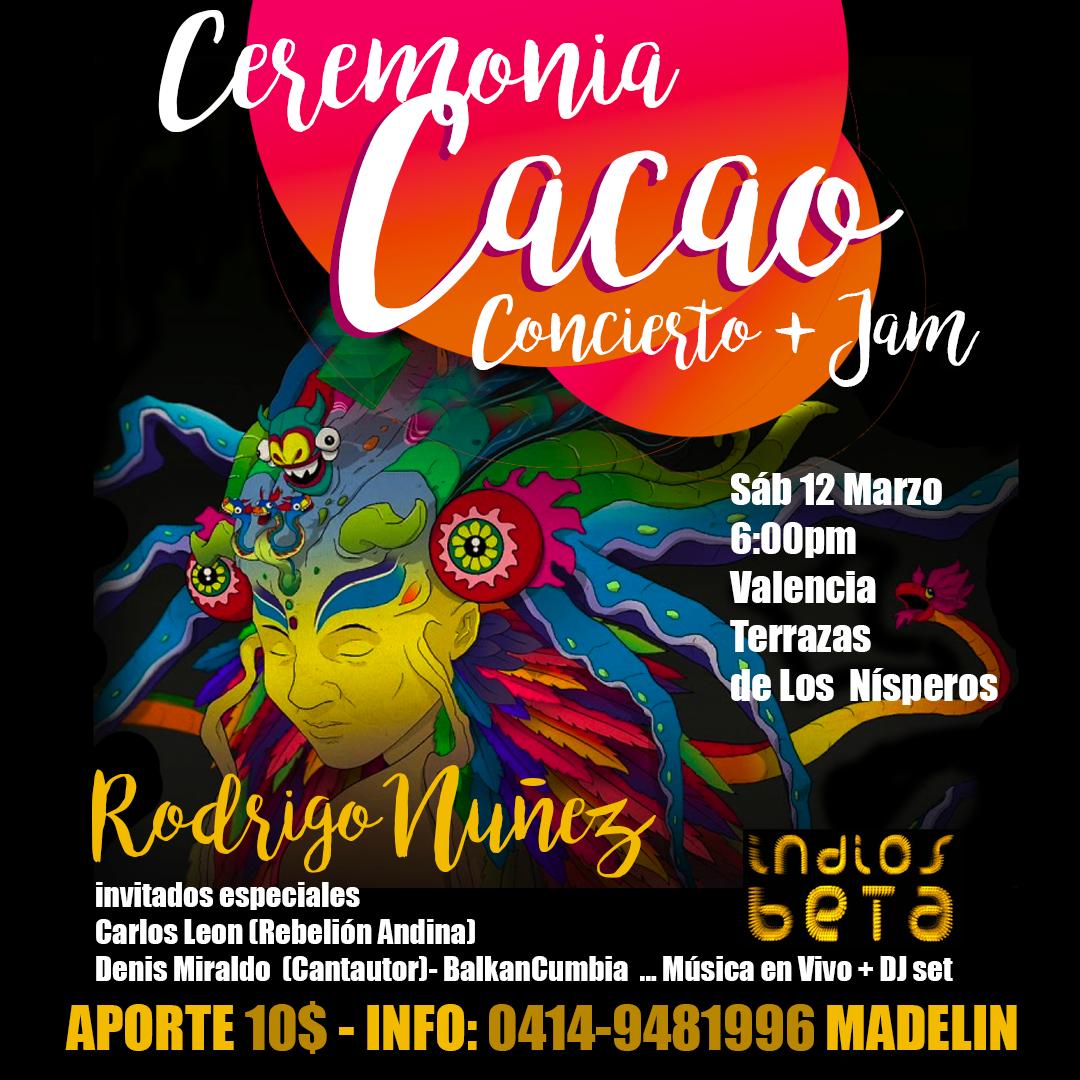 Este sábado 12/03 en Valencia:
Te invitamos a reunirnos alrededor del fuego, ceremoniar un cacao y también el rape (polvo de tabaco), como medio de conexión con el reino vegetal, en una noche de música, cantos, baile y meditacion. 
Información 0414- 948.1996