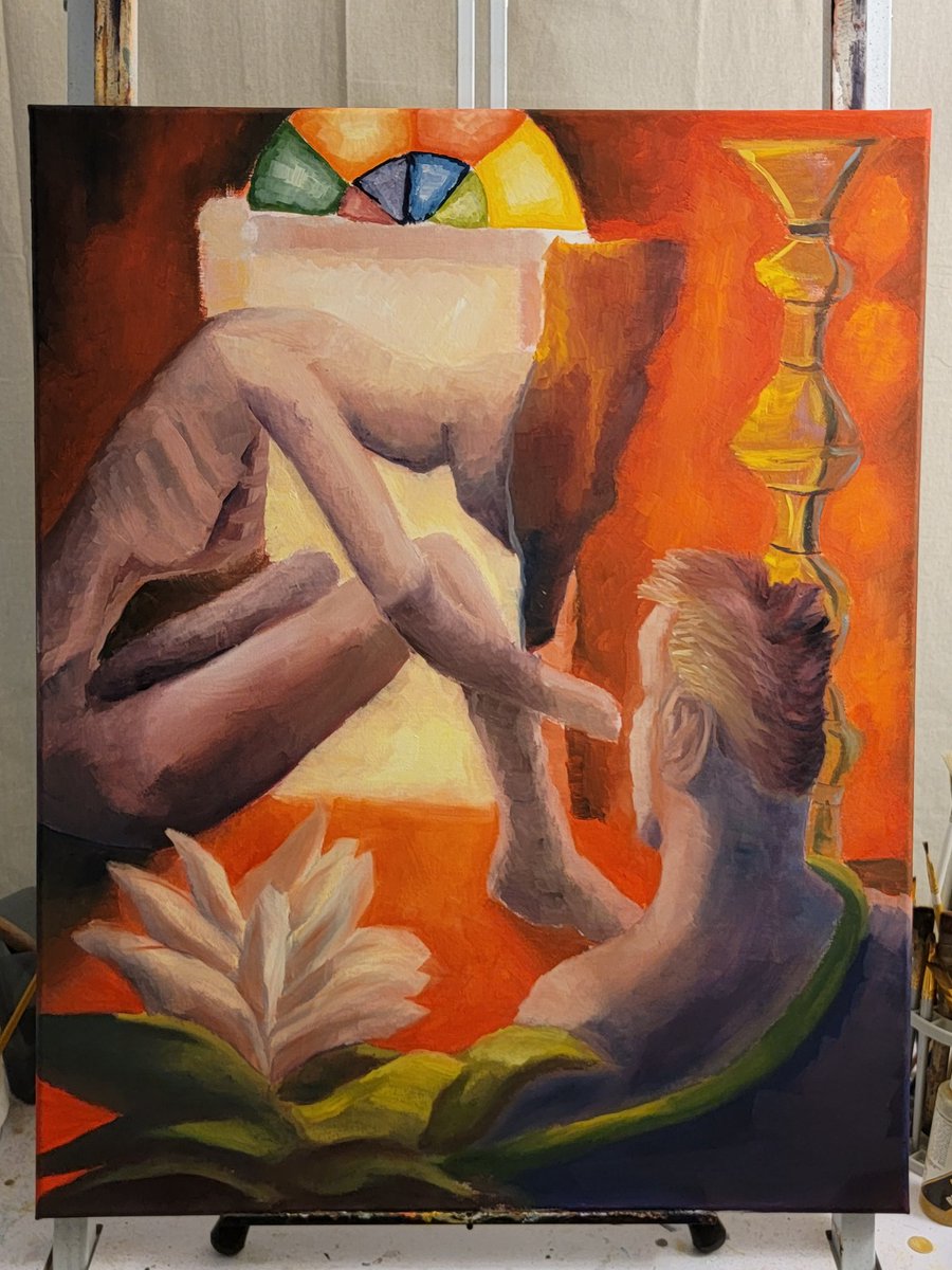 Update on this cray 2x3 ft #art #artwork #artshare #artforsale #artforsalebyartist #oiloncanvas #oilpainting #abstractart #abstractpainting #cubistart #expressionistart