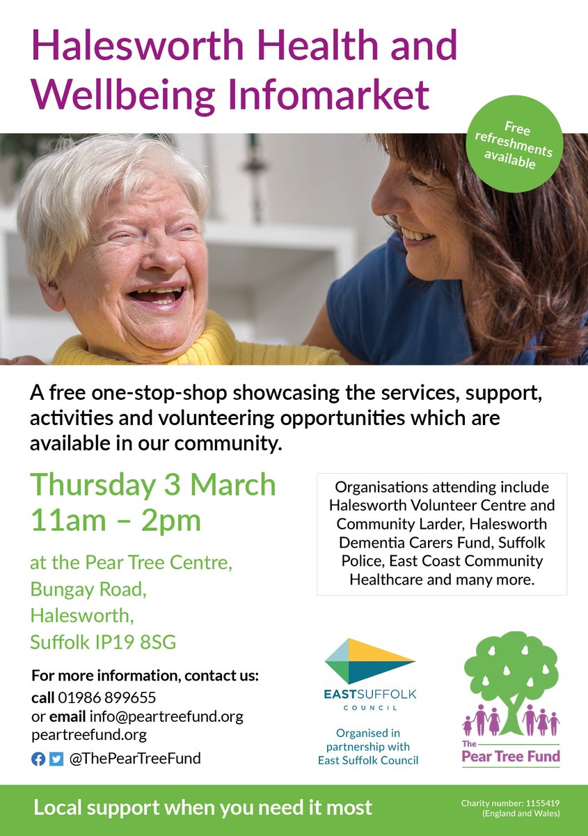 thepoetrypeople's tweet photo. See you at @ThePearTreeFund's Centre in Halesworth, 11-2 today - @DeanParkin and @CreativeNation's Alex Jeffery will be there filming for our #PoemForPearTree. Come along and say hello. https://t.co/ndwHs9MbJD