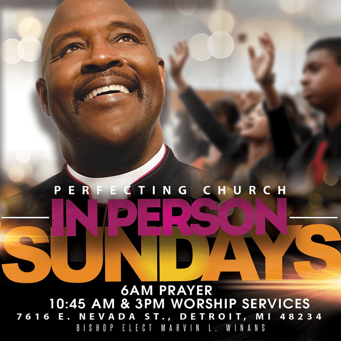 We can't wait to see YOU in service! Powerful Praise &amp; Worship plus an impactful message from our own Bishop @MarvinLWinansSr. It's definitely going to be an amazing Sunday at Perfecting Church. See you at 10:45am and/or 3pm! #MinistryMeansPeople