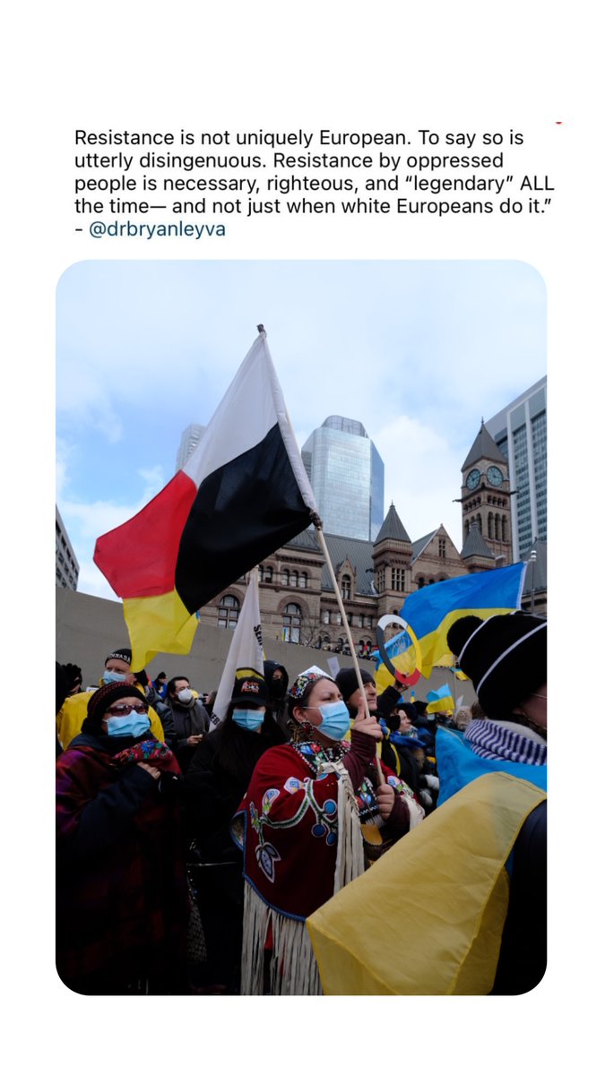 The most generous act of solidarity at Toronto's #StandWithUkraine march. To stand with Ukraine is to stand with with all resistance to imperial tyranny.