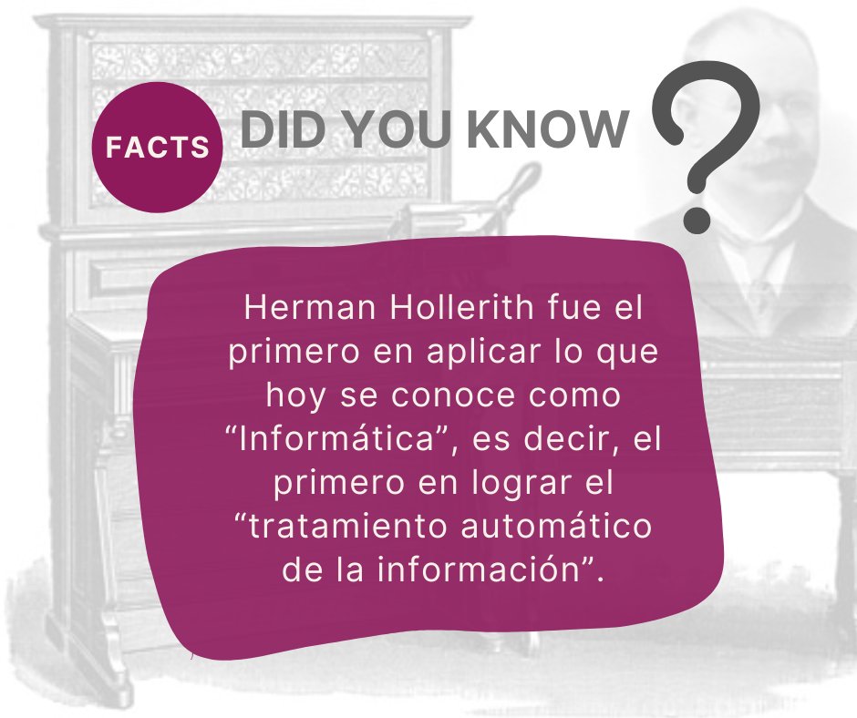 Inavant's tweet photo. El 29 de febrero de 1860, nace Herman Hollerith quien fue el primero en aplicar lo que hoy se conoce como “Informática”, es decir, el primero en lograr el “tratamiento automático de la información”.
#inavant #informatica https://t.co/Bb17cp8SHv