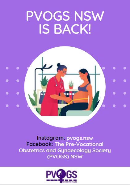 dr_verity's tweet photo. NSW PVOGS is back! For all the latest O&amp;G information for junior doctors and medical students, like us on the socials https://t.co/lkSDuHHbXB