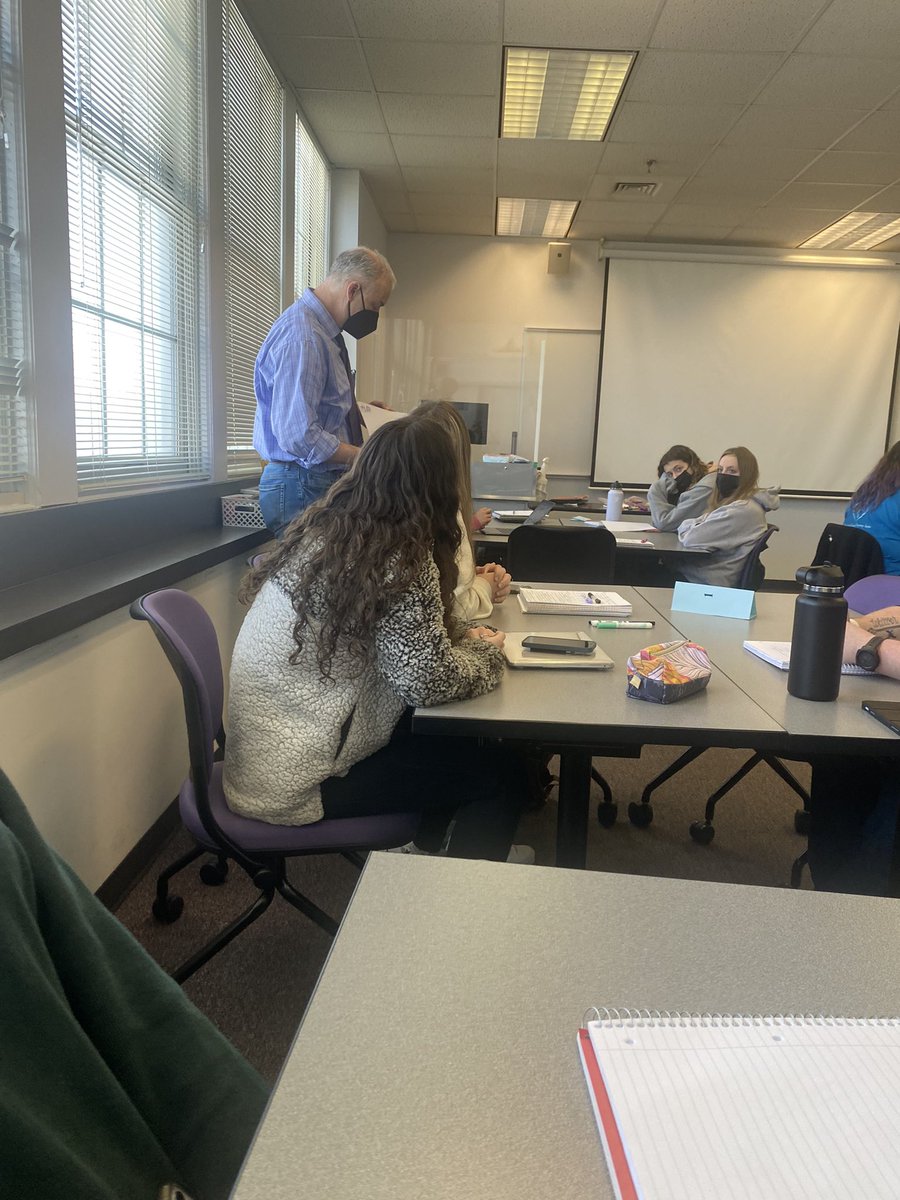 katie__camp's tweet photo. Today in class we collaborated in groups and made a depiction of one of the 5 different philosophies around classroom learning communities and then discussed as a class which philosophy each group portrayed. #educ200 #03sp22 https://t.co/aulpTnDma9