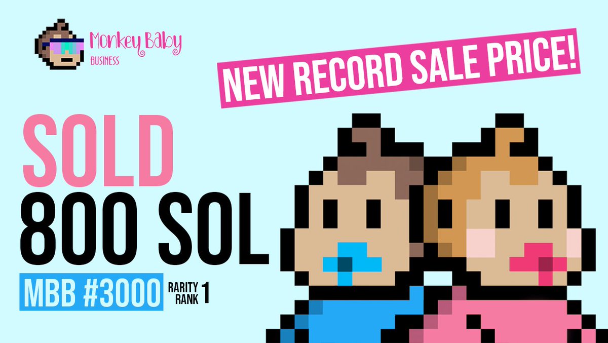 MonkeyBabyBiz's tweet image. Today we make history! Once again, there is a new record MBB sale price! 🚨🚨 LFG!

Congrats to @9x9x9eth on joining the MBB family for the long haul. The future of MBB has never been brighter. Full announcement on today's activities in our Discord!🐵🍼