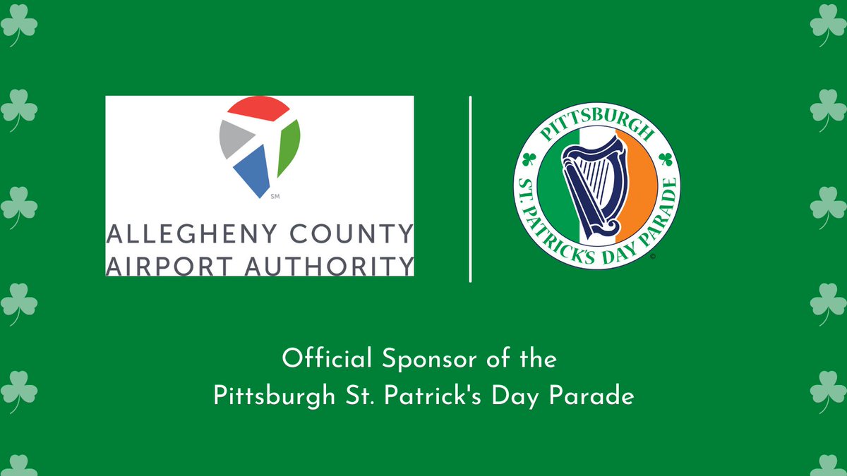 We're grateful for @PITairport for their continued support of the Pittsburgh St. Patrick's Day Parade as one of our 2022 sponsors!