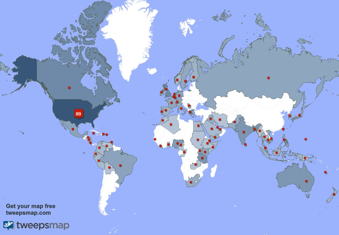 TXBern's tweet image. Special thank you to my 10 new followers from USA, and more last week. tweepsmap.com/!TXBern