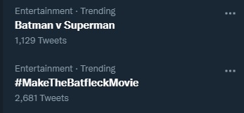 #TheBatman reviews are out and yet Batman v Superman, a 6 year old movie is trending.