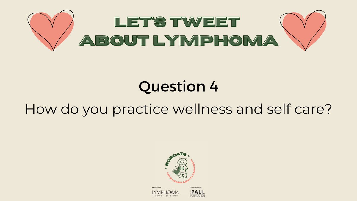 bobcats_LLL's tweet photo. Physical wellness is not the only way to prevent lymphoma - it's also important to prioritize your mental health. How do you practice wellness and self care? 🧘‍♀️ https://t.co/Kzv94u7oZF