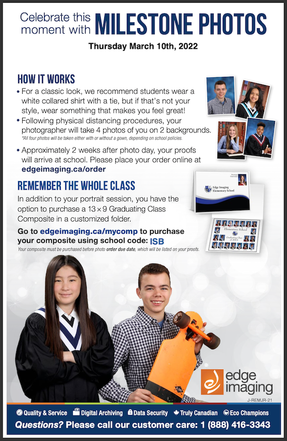 SIB Grade 8 Grad Photos - Thursday, March 10 at school