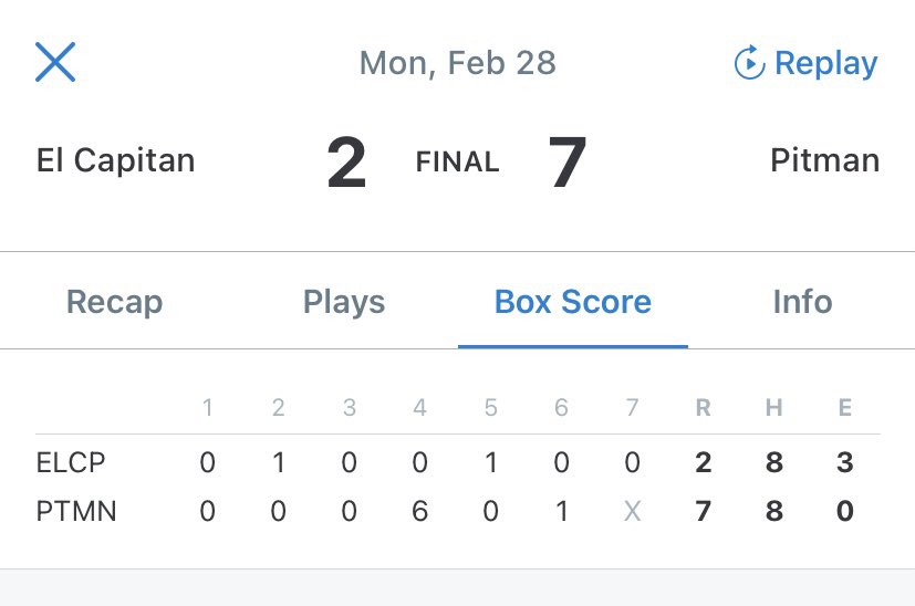 El Capitan Baseball ⚾️ tweet media